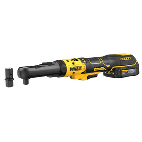 Cricchetto sigillato DeWALT 102 Nm con attacco quadro 1/2" e 3/8", design compatto e motore brushless.