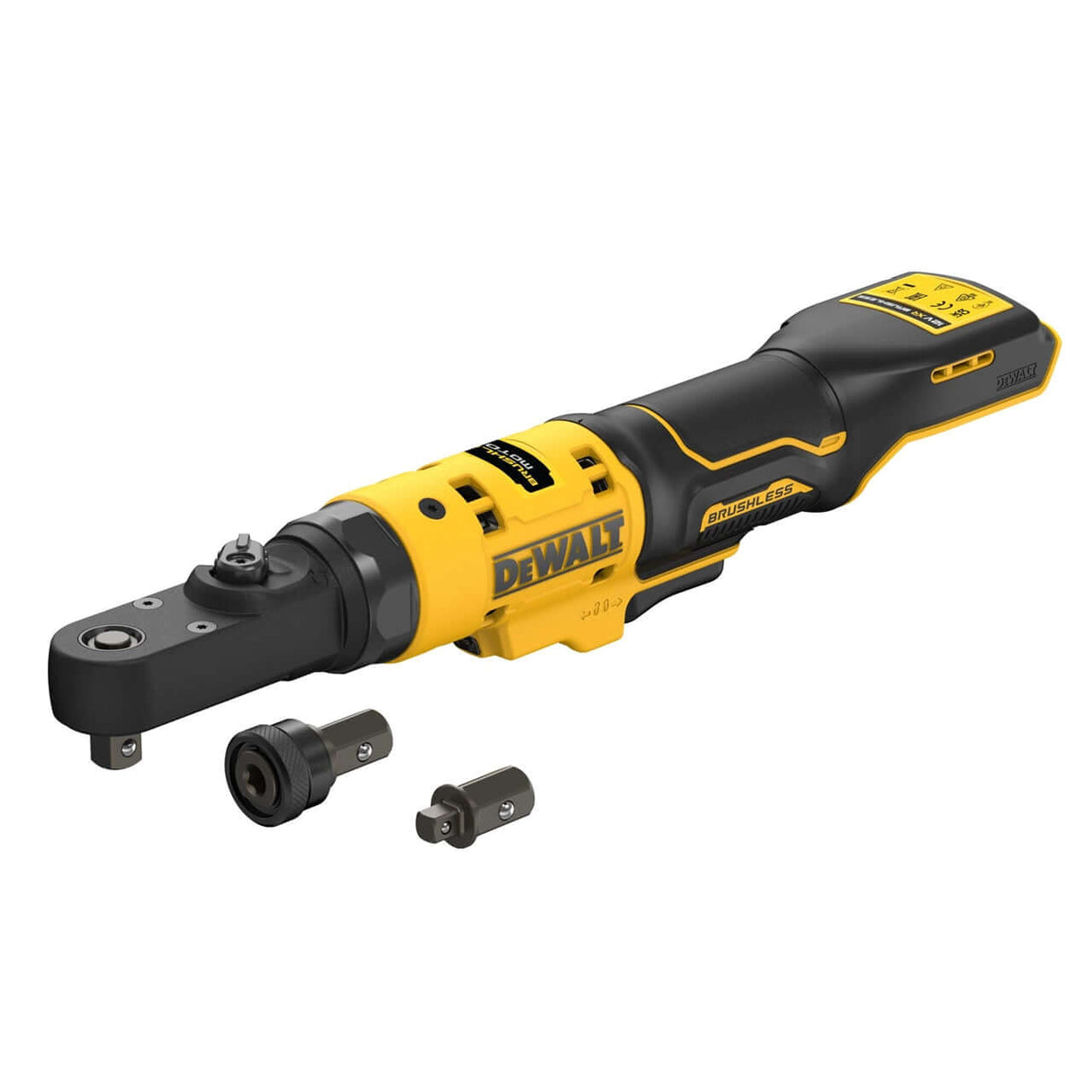 DeWALT DCF500N-XJ cricchetto attacco quadro brushless 75 Nm con attacchi intercambiabili 1/4" e 3/8".