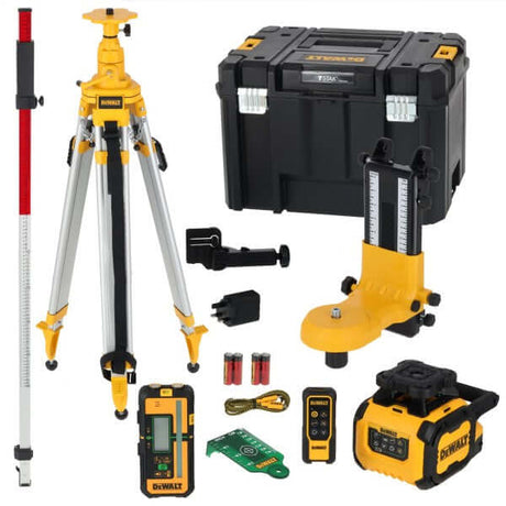 DeWALT DCLE15221GL-QW laser rotante autolivellante 600m con accessori e valigetta.