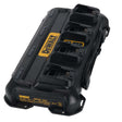 DeWALT DCB1404-QW - Caricabatterie rapido 4 ingressi. Per batterie da 12V, 18V e 54V. Corrente di ricarica 4A. DeWALT