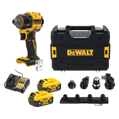 DeWALT DCD803P2T-QW - Trapano avvitatore multitesta 18V XR 4 testine intercambiabili - 2 x 18V XR 5Ah DeWALT
