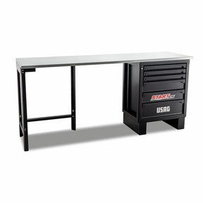 Banco da lavoro con cassettiera e montante - pianale in acciaio 516 SA/BC2A USAG U05160322
