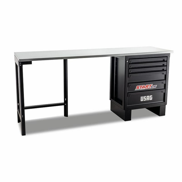 Banco da lavoro con cassettiera e montante - pianale in acciaio 516 SA/BC2A USAG U05160322