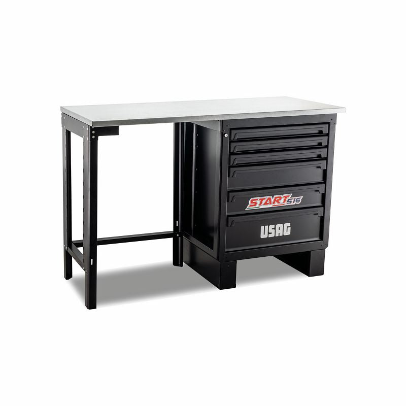 Banco da lavoro con cassettiera e montante - pianale in acciaio 516 SA/BC1A USAG U05160324