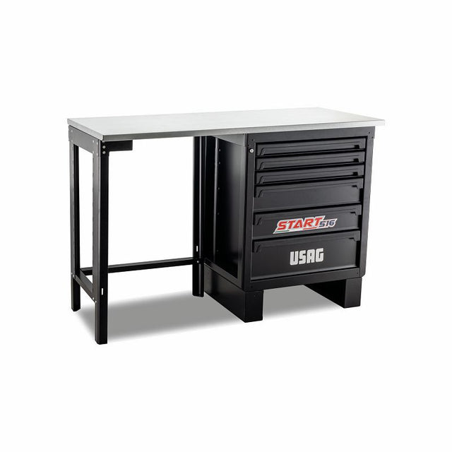 Banco da lavoro con cassettiera e montante - pianale in acciaio 516 SA/BC1A USAG U05160324