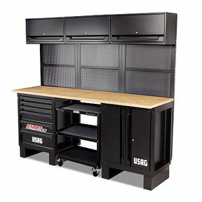 Arredamento per officina postazione con carrello a 3 ripiani - pianale in legno 516 sa/stbl USAG U05160317