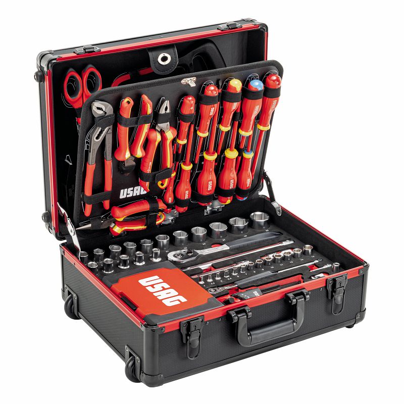 Valigia trolley con assortimento per elettrotecnica (181 pz) 002 TME USAG U00020018