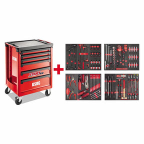 Carrello START con assortimento X-Grip MANUTENZIONE (144 pz) - 4 cassetti 516 ST6MXG USAG U05160639