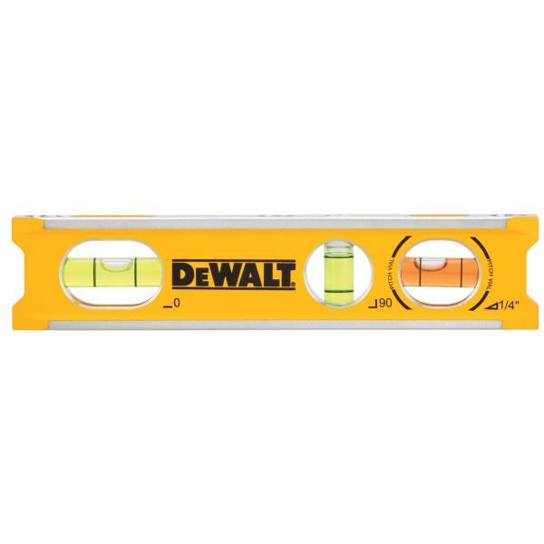 Livella torpedo compatta lunghezza cm 16,5. 1 bolla orizzontale, 1 bolla verticale e 1 ulteriore DeWALT DWHT42525-0