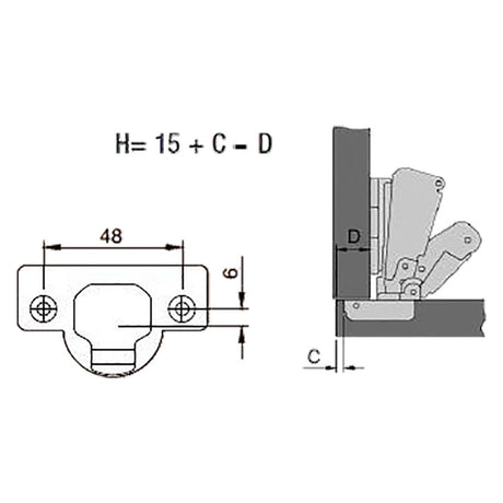 Blister Koncreto CERNIERA PER MOBILI mm. 35 - pz. 1