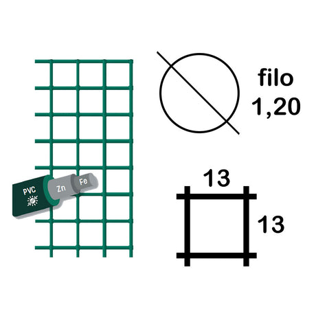 FRIGERIO RETE VOLIPLAST H 100 x 25 mt - 13 x 13 - F.1,20