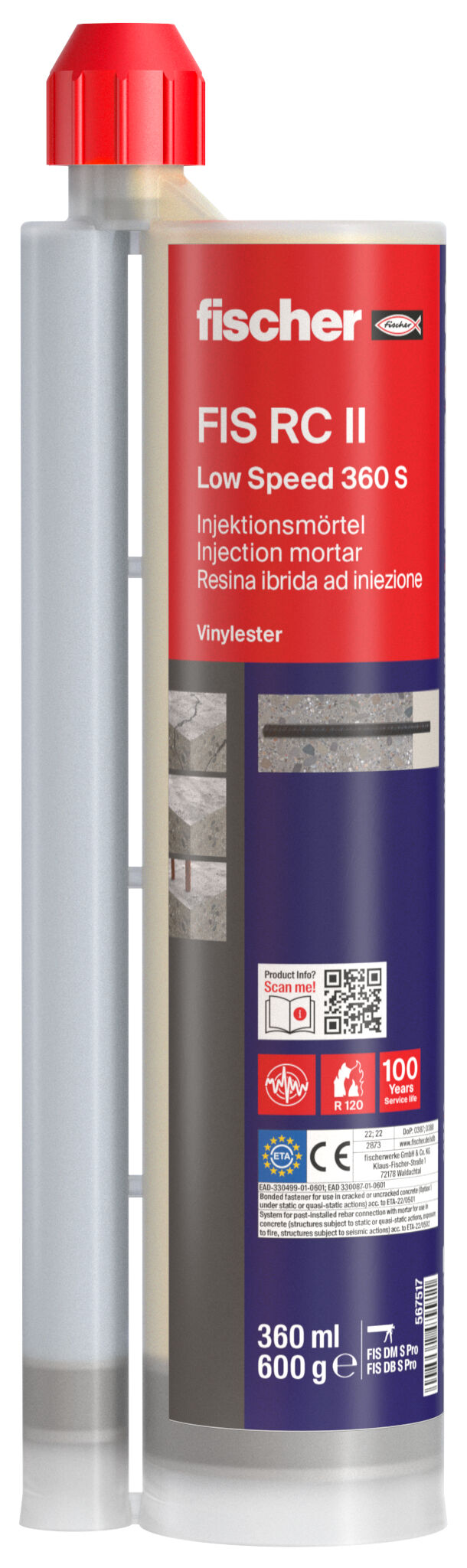 fischer FIS RC II 360 S (DE,EN,IT) (confezione da 6 pz)
