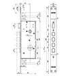 MOTTURA SERRATURA DA INFILARE TRIPLICE PER PORTE BLINDATE ART. 72.140 E 47 - scatola mm 194 x 78