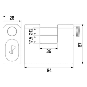 ISEO LUCCHETTO MONOBLOCCO P240 - mm 84