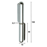 ALDEGHI LUIGI CERNIERA IN ACCIAIO INOX ART.1223IN