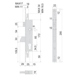 CISA SERRATURA DA INFILARE PER MONTANTI PER ALLUMINIO ART. 46225