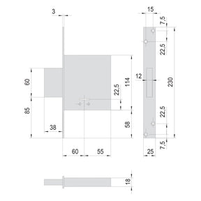 CISA SERRATURA A DOPPIA MAPPA DA INFILARE PER LEGNO ART. 57010