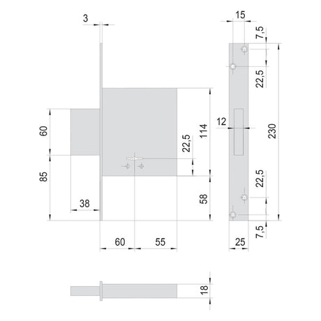 CISA SERRATURA A DOPPIA MAPPA DA INFILARE PER LEGNO ART. 57010