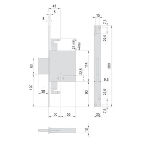 CISA SERRATURA A DOPPIA MAPPA DA INFILARE PER LEGNO ART. 57015