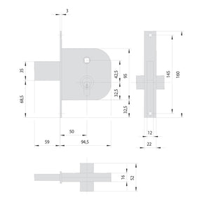 CISA SERRATURA DA INFILARE PER FERRO ART. 42312 E50 - 1 mandata