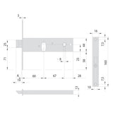 CISA SERRATURA DA INFILARE STRETTA PER FASCIA PER ALLUMINIO ART. 44150/44151