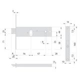 CISA SERRATURA DA INFILARE STRETTA PER FASCIA PER ALLUMINIO ART. 44150/44151
