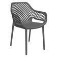 BICA SEDIA IN POLIPROPILENE SCHIENALE FORATO 'ARIA ARMCHAIR' grafite