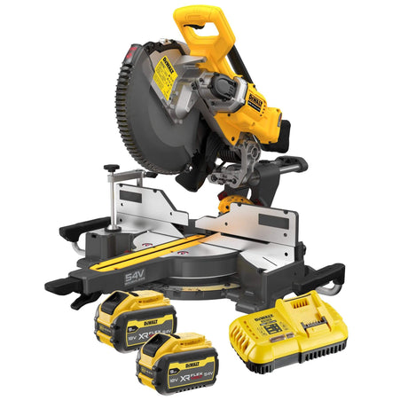 DeWALT DCS781X2-QW - Troncatrice radiale 305 mm doppia inclinazione 54V XR FLEXVOLT + Sistema tracciatura XPS, diametro lama/foro 305/30 mm DeWALT