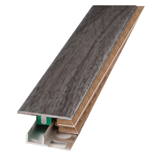 PROFILPAS PROFILO PIATTO CON BASE PER LAMINATO E PARQUET 'UN rivestito rovere grigio