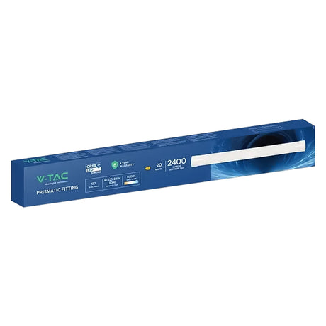 VTAC PLAFONIERA TUBO LED PRISMATICA