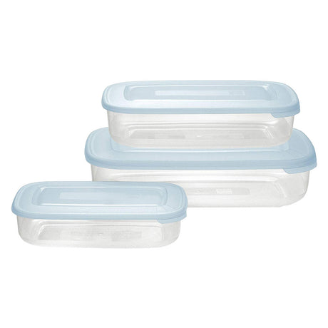 TONTARELLI CONTENITORE RETTANGOLARE IN PLASTICA SET 'FRIGO BOX' acqua trasparente