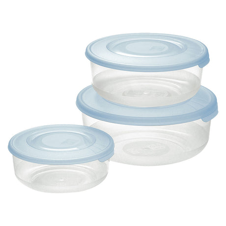 TONTARELLI CONTENITORE TONDO IN PLASTICA SET 'FRIGO BOX' coperchio acqua trasparente