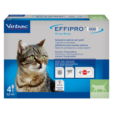 VIRBAC ANTIPARASSITARIO 'EFFIPRO DUO' 'Gatto' da 1 a 6 kg - 4 pipette ml 0,5