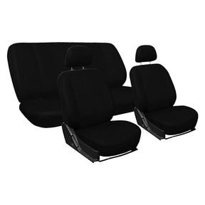 COPRISEDILE COTONE NERO set da 9 pezzi - 4 sedili + 5 poggitesta