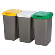 TONTARELLI PATTUMIERA RACCOLTA DIFFERENZIATA SET 'TRIO' 25 lt. cm 78,5 x 32 x 47,4