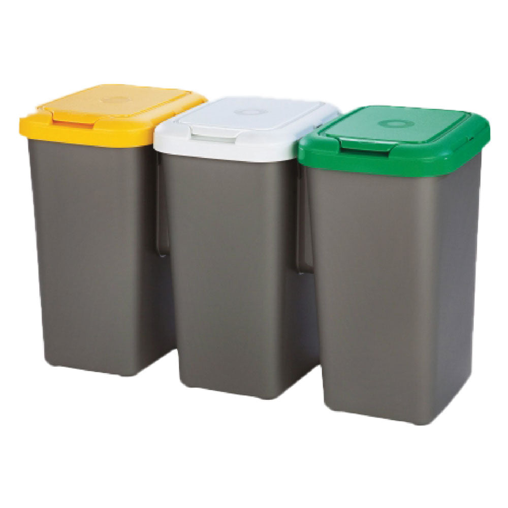 TONTARELLI PATTUMIERA RACCOLTA DIFFERENZIATA SET 'TRIO' 25 lt. cm 78,5 x 32 x 47,4