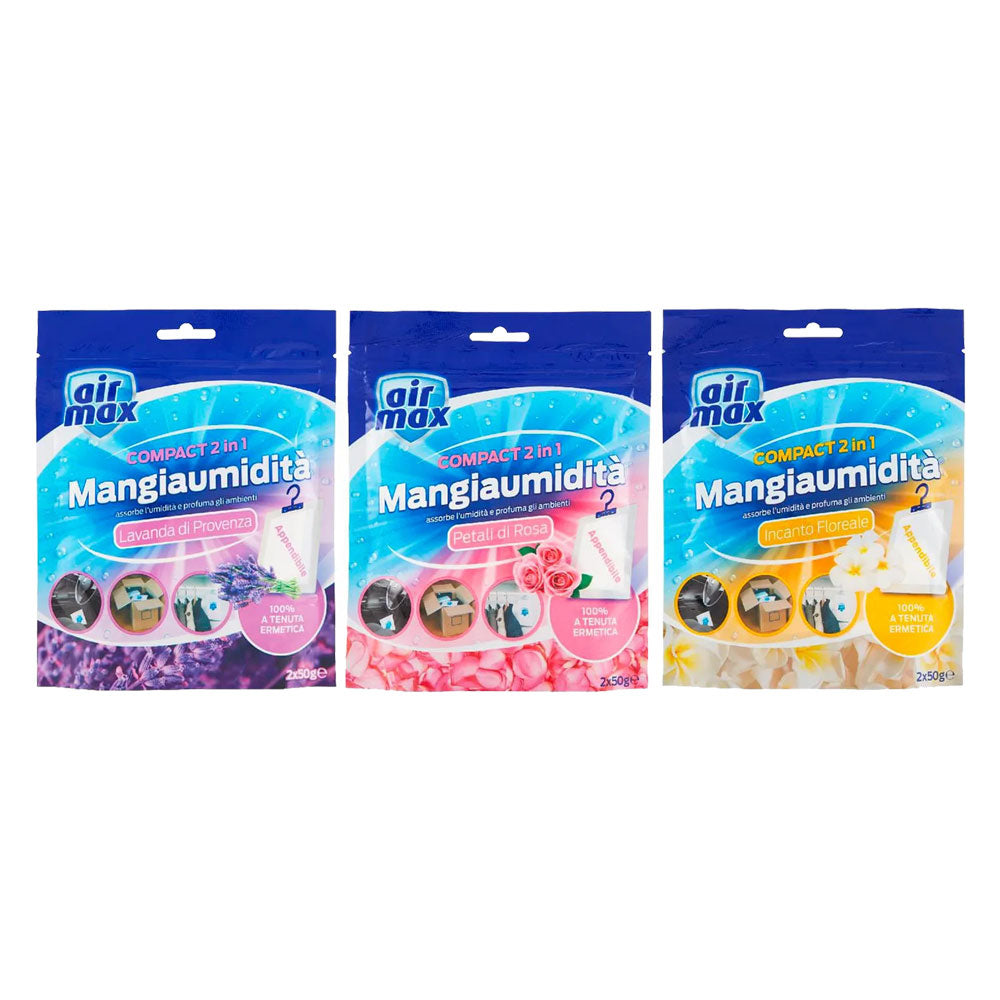 AIRMAX ASSORBIUMIDITA' IN BUSTA APPENDIBILE 'COMPACT' 2 buste x 50 gr. - fragranze miste