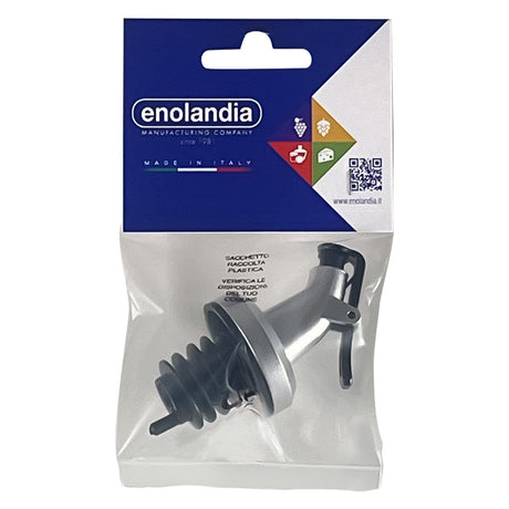 ENOLANDIA TAPPO VERSATORE CON COPERCHIO 8,5 x 3,5 cm - nero