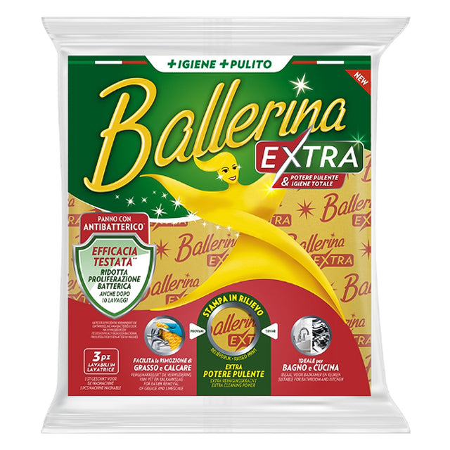 BALLERINA PANNO IN MICROFIBRA GIALLO confezione da pz.3