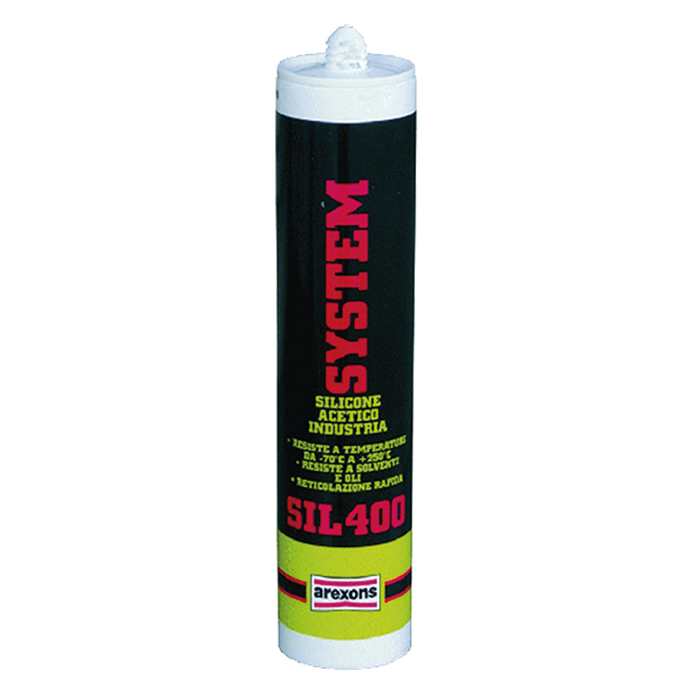 AREXONS SILICONE ACETICO ALTA TEMPERATURA 'SIL 400' RAL 9005 nero ml 310