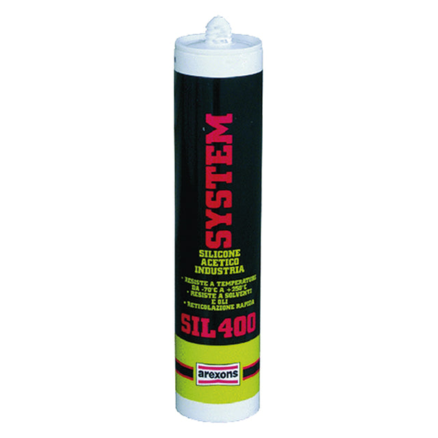 AREXONS SILICONE ACETICO ALTA TEMPERATURA 'SIL 400' RAL 9005 nero ml 310