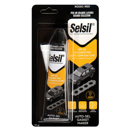 SELSIL SILICONE ACETICO ALTA TEMPERATURA 'SNH' rosso gr 85 - (ral 3024) tubetto