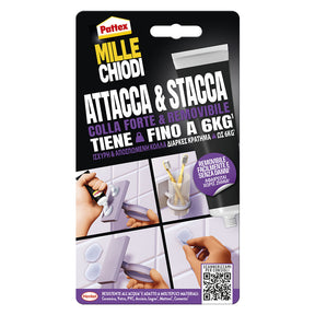 PATTEX ADESIVO MILLECHIODI 'ATTACCA & STACCA' gr. 44 - trasparente