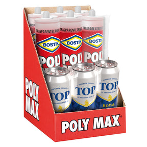 BOSTIK ESPOSITORE ADESIVO SIGILLANTE UNIVERSALE 'POLY MAX' ORIGINAL EXPRESS 6 pz da gr 500 con 3 birre da 500 ml omaggio