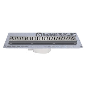 CANALETTA PER DOCCIA CON GRIGLIA cm 55 x 5,2 x 5 + 55 x 4,6 x 3,3