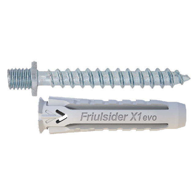 FRIULSIDER TASSELLO NYLON 'X1 EVO' CON VITE DOPPIO FILETTO mm 6 x 30 - vite doppio filetto M6