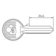 ISEO CHIAVE OTTONE NICHELATO '020359.CS' lunghezza 26,6 mm - 5 spine