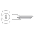 YALE CHIAVE OTTONE NICHELATO profilo destro