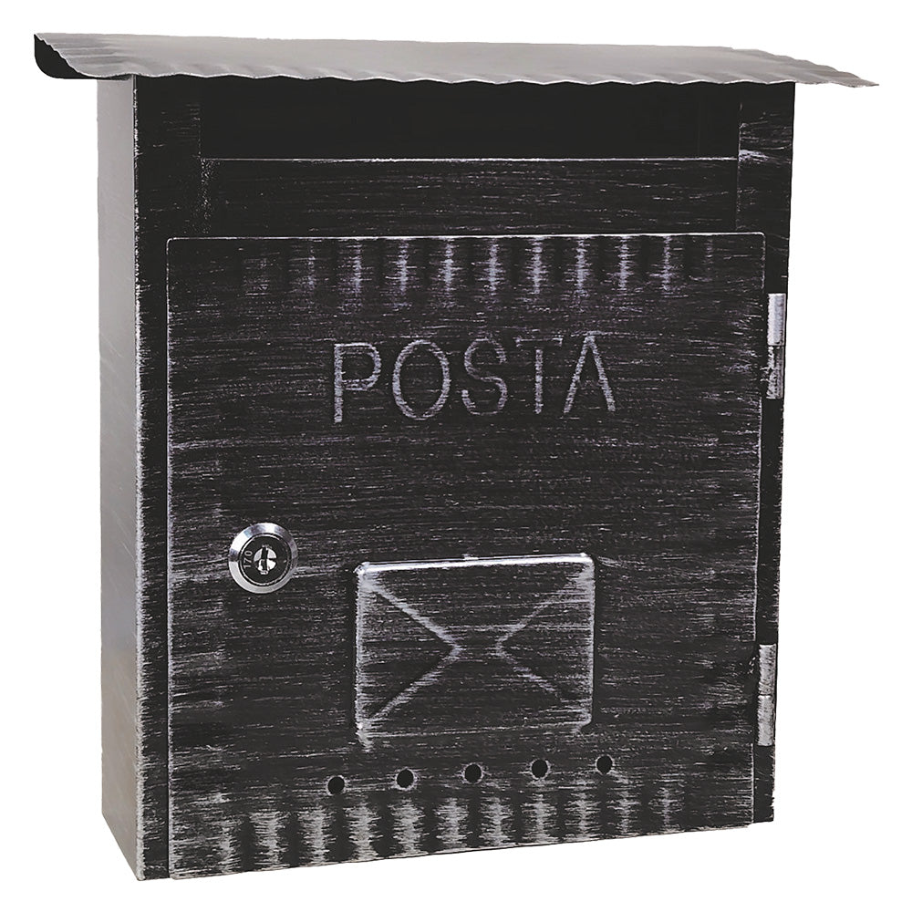 KASART CASSETTA POSTALE 'IBISCO' cm 26x9,7x h 29 - argento antico