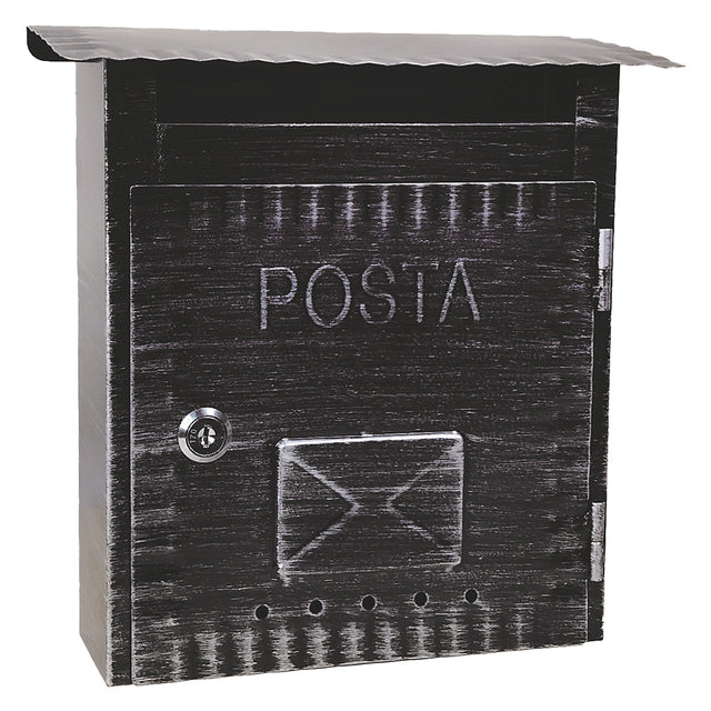 KASART CASSETTA POSTALE 'IBISCO' cm 26x9,7x h 29 - argento antico